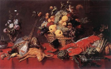 Frans Snyders Painting - Still Life With A Basket Of Fruit Frans Snyders